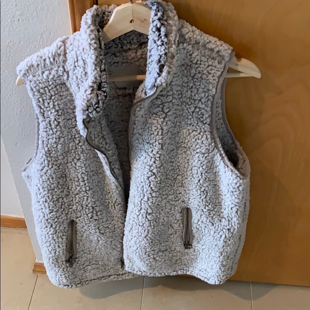 Women’s fuzzy vest.